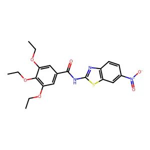 3,4,5-triethoxy-N-(6-nitro-1,3-benzothiazol-2-yl)benzamide structure