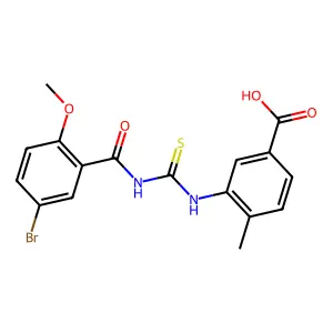 3-({[(5-Bromo-2-methoxyphenyl)carbonyl]carbamothioyl}amino)-4-methylbenzoic acid structure