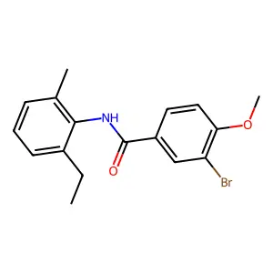 3-bromo-N-(2-ethyl-6-methylphenyl)-4-methoxybenzamide structure