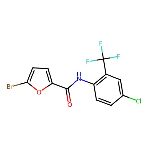 5-bromo-N-[4-chloro-2-(trifluoromethyl)phenyl]furan-2-carboxamide structure