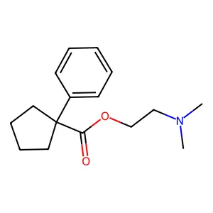 Cyclopentanecarboxylic acid, 1-phenyl-, 2-(dimethylamino)ethyl ester structure
