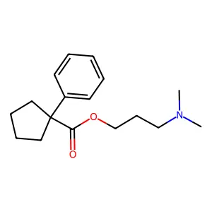 Cyclopentanecarboxylic acid, 1-phenyl-, 3-(dimethylamino)propyl ester structure