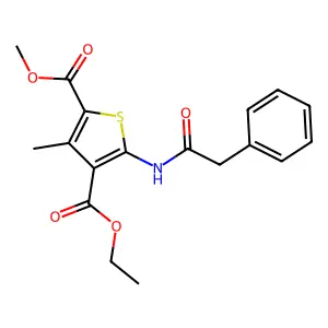 4-O-ethyl 2-O-methyl 3-methyl-5-[(2-phenylacetyl)amino]thiophene-2,4-dicarboxylate structure