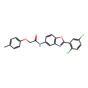 N-[2-(2,5-dichlorophenyl)-1,3-benzoxazol-5-yl]-2-(4-methylphenoxy)acetamide structure
