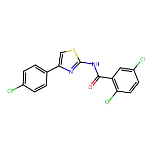 2,5-dichloro-N-[4-(4-chlorophenyl)-1,3-thiazol-2-yl]benzamide structure