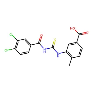 3-({[(3,4-Dichlorophenyl)carbonyl]carbamothioyl}amino)-4-methylbenzoic acid structure
