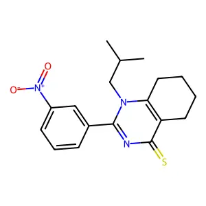 1-isobutyl-2-(3-nitrophenyl)-5,6,7,8-tetrahydroquinazoline-4(1H)-thione structure
