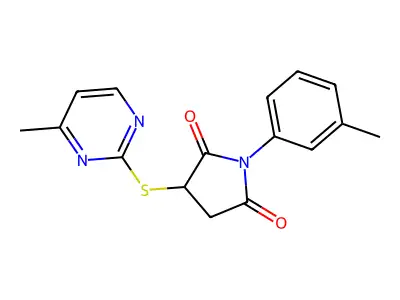 3-(4-Methyl-pyrimidin-2-ylsulfanyl)-1-m-tolyl-pyrrolidine-2,5-dione structure
