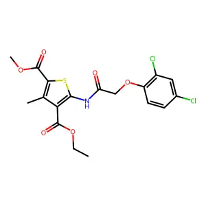 4-ethyl 2-methyl 5-{[(2,4-dichlorophenoxy)acetyl]amino}-3-methylthiophene-2,4-dicarboxylate structure