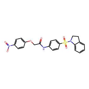 N-[4-(2,3-dihydro-1H-indol-1-ylsulfonyl)phenyl]-2-(4-nitrophenoxy)acetamide structure
