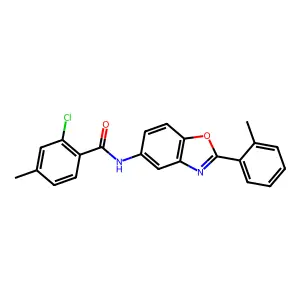 2-chloro-4-methyl-N-[2-(2-methylphenyl)-1,3-benzoxazol-5-yl]benzamide structure