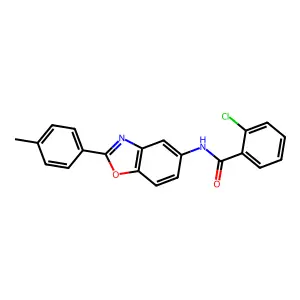 2-chloro-N-[2-(4-methylphenyl)-1,3-benzoxazol-5-yl]benzamide structure