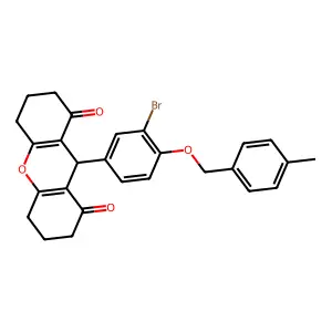 9-[3-bromo-4-[(4-methylphenyl)methoxy]phenyl]-3,4,5,6,7,9-hexahydro-2H-xanthene-1,8-dione structure