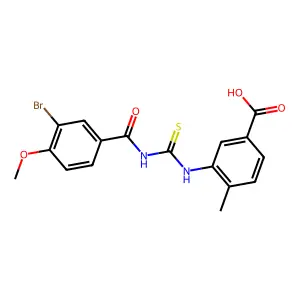 3-({[(3-Bromo-4-methoxyphenyl)carbonyl]carbamothioyl}amino)-4-methylbenzoic acid structure