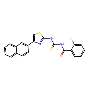 2-fluoro-N-[(4-naphthalen-2-yl-1,3-thiazol-2-yl)carbamothioyl]benzamide structure