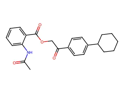 2-(4-Cyclohexylphenyl)-2-oxoethyl 2-(acetylamino)benzoate structure