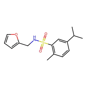 N-(2-furylmethyl)-5-isopropyl-2-methylbenzenesulfonamide structure