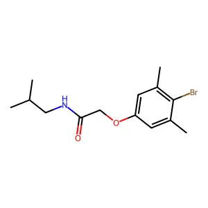 2-(4-bromo-3,5-dimethylphenoxy)-N-(2-methylpropyl)acetamide structure