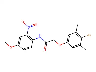 2-(4-bromo-3,5-dimethylphenoxy)-N-(4-methoxy-2-nitrophenyl)acetamide structure