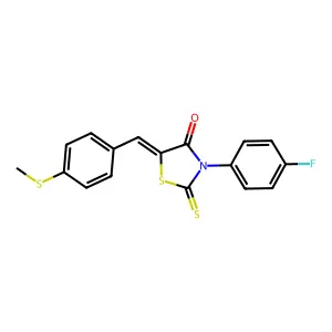 3-(4-Fluorophenyl)-5-(4-(methylthio)benzylidene)-2-thioxo-1,3-thiazolidin-4-one structure