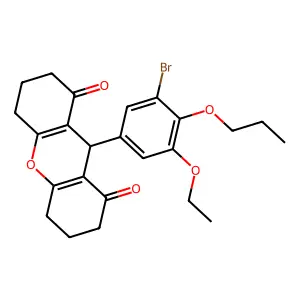 9-(3-bromo-5-ethoxy-4-propoxyphenyl)-3,4,5,6,7,9-hexahydro-2H-xanthene-1,8-dione structure