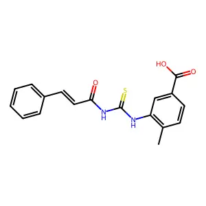 4-methyl-3-({[(2E)-3-phenylprop-2-enoyl]carbamothioyl}amino)benzoic acid structure