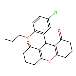 9-(5-chloro-2-propoxyphenyl)-3,4,5,6,7,9-hexahydro-2H-xanthene-1,8-dione structure
