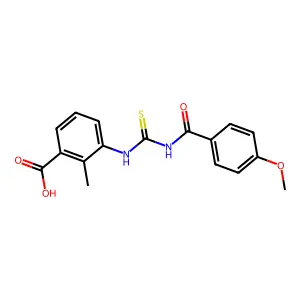 3-[(4-Methoxybenzoyl)carbamothioylamino]-2-methylbenzoic acid structure