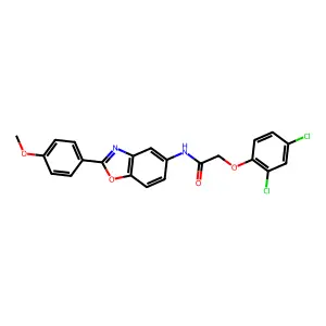 2-(2,4-dichlorophenoxy)-N-[2-(4-methoxyphenyl)-1,3-benzoxazol-5-yl]acetamide structure
