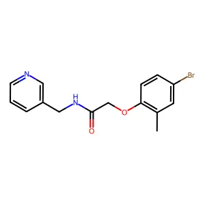 2-(4-bromo-2-methylphenoxy)-N-(pyridin-3-ylmethyl)acetamide structure