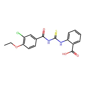 2-({[(3-Chloro-4-ethoxyphenyl)carbonyl]carbamothioyl}amino)benzoic acid structure