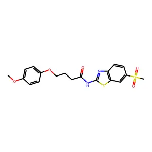 N-(6-Methanesulfonyl-benzothiazol-2-yl)-4-(4-methoxy-phenoxy)-butyramide structure