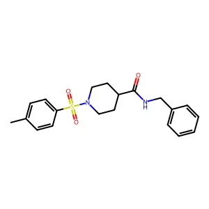 N-benzyl-1-(4-methylphenyl)sulfonylpiperidine-4-carboxamide structure