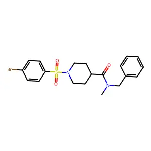 N-benzyl-1-(4-bromophenyl)sulfonyl-N-methylpiperidine-4-carboxamide structure