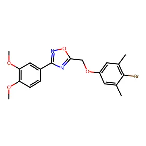 5-[(4-Bromo-3,5-dimethylphenoxy)methyl]-3-(3,4-dimethoxyphenyl)-1,2,4-oxadiazole structure