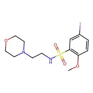 5-iodo-2-methoxy-N-(2-morpholin-4-ylethyl)benzenesulfonamide structure