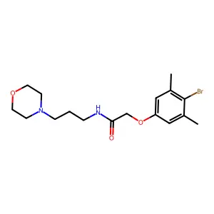 2-(4-bromo-3,5-dimethylphenoxy)-N-(3-morpholin-4-ylpropyl)acetamide structure