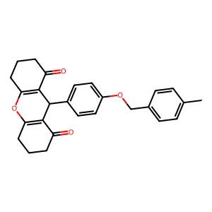 9-[4-[(4-methylphenyl)methoxy]phenyl]-3,4,5,6,7,9-hexahydro-2H-xanthene-1,8-dione structure