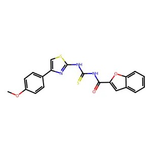 N-[[4-(4-methoxyphenyl)-1,3-thiazol-2-yl]carbamothioyl]-1-benzofuran-2-carboxamide structure