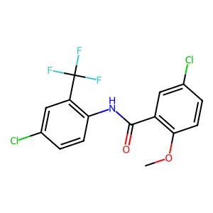 5-chloro-N-[4-chloro-2-(trifluoromethyl)phenyl]-2-methoxybenzamide structure