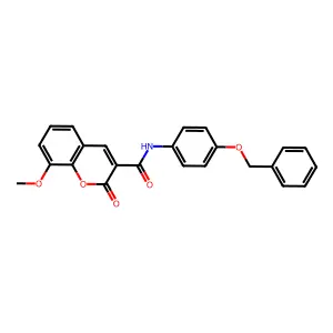 N-[4-(benzyloxy)phenyl]-8-methoxy-2-oxo-2H-chromene-3-carboxamide structure