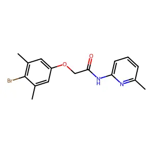 2-(4-bromo-3,5-dimethylphenoxy)-N-(6-methylpyridin-2-yl)acetamide structure