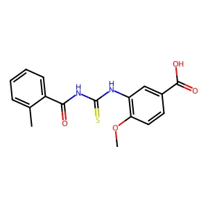 4-Methoxy-3-({[(2-methylphenyl)carbonyl]carbamothioyl}amino)benzoic acid structure