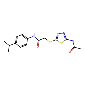 2-[(5-acetamido-1,3,4-thiadiazol-2-yl)sulfanyl]-N-(4-propan-2-ylphenyl)acetamide structure