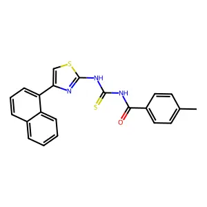 4-methyl-N-[(4-naphthalen-1-yl-1,3-thiazol-2-yl)carbamothioyl]benzamide structure