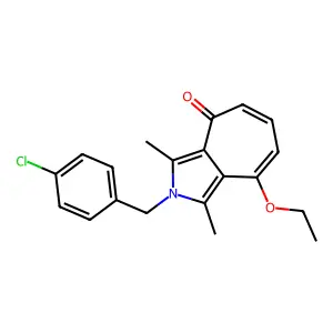 2-(4-chlorobenzyl)-8-ethoxy-1,3-dimethylcyclohepta[c]pyrrol-4(2H)-one structure