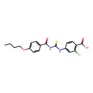 4-(3-(4-Butoxybenzoyl)thioureido)-2-chlorobenzoic acid structure