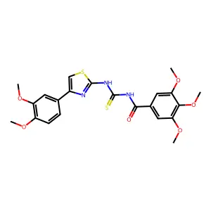N-[[4-(3,4-dimethoxyphenyl)-1,3-thiazol-2-yl]carbamothioyl]-3,4,5-trimethoxybenzamide structure