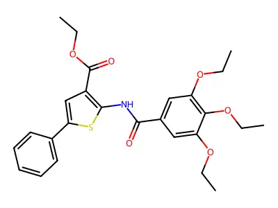 Ethyl 5-phenyl-2-{[(3,4,5-triethoxyphenyl)carbonyl]amino}thiophene-3-carboxylate structure