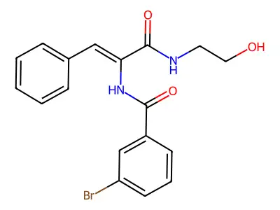 3-bromo-N-[(Z)-3-(2-hydroxyethylamino)-3-oxo-1-phenylprop-1-en-2-yl]benzamide structure